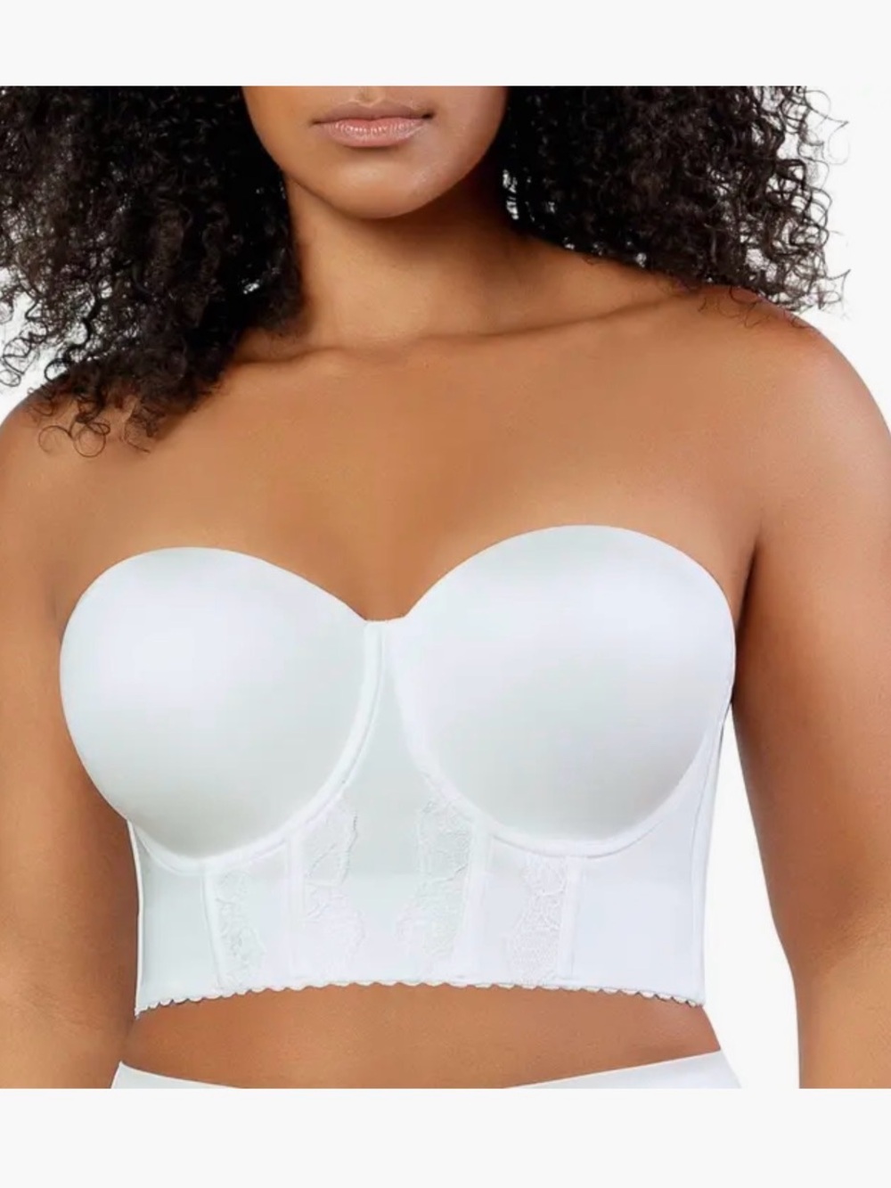 NWT Parfait Elissa Full Busted Strapless Bustier Sz 36DD Pearl White